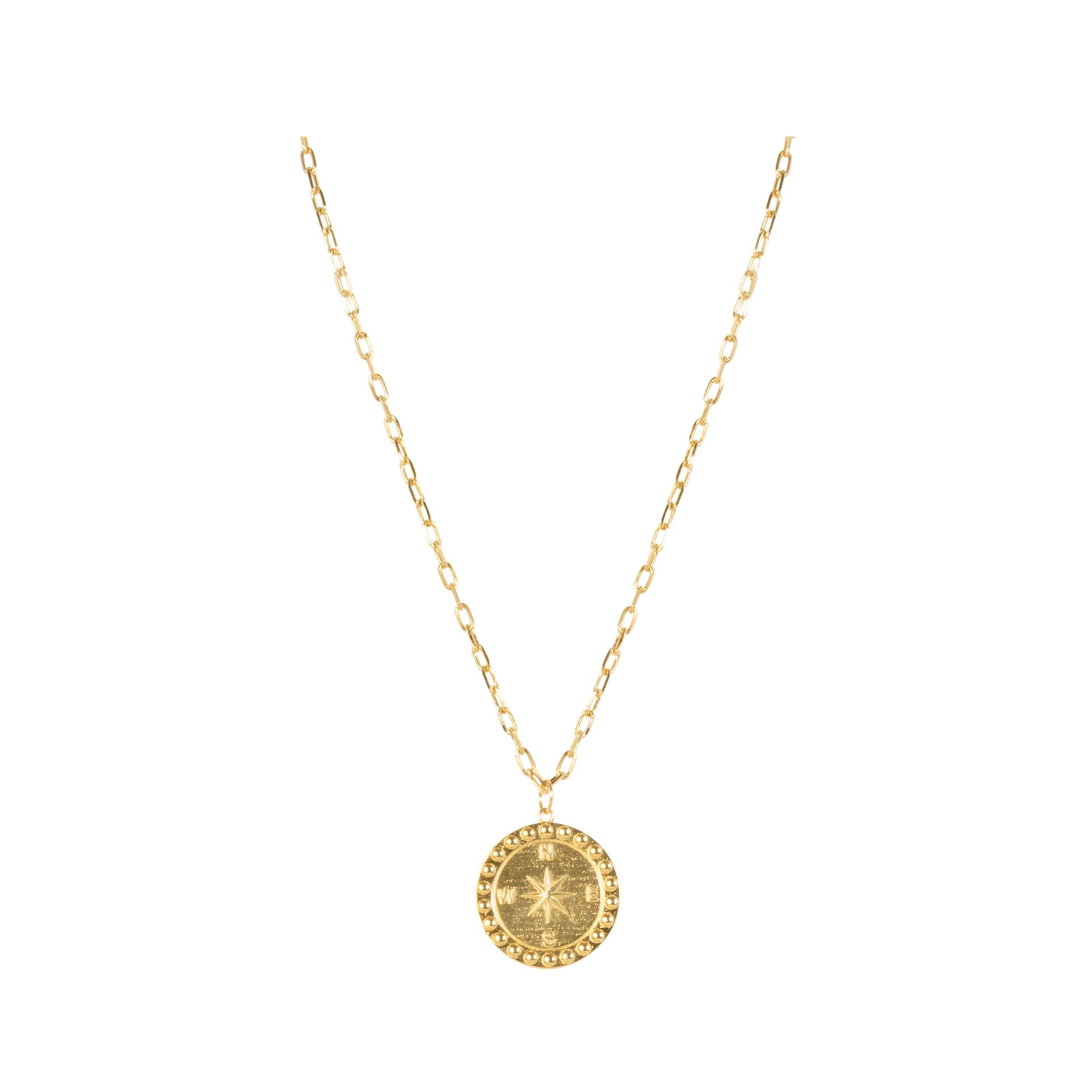 Compass Coin Necklace