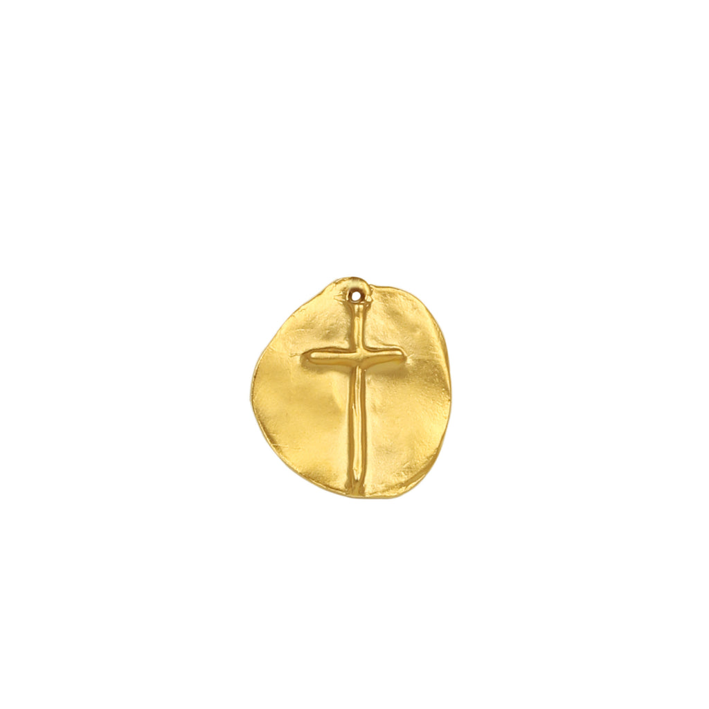 Antique Coin Cross Charm