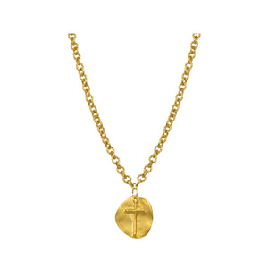 Antique Coin Cross Necklace