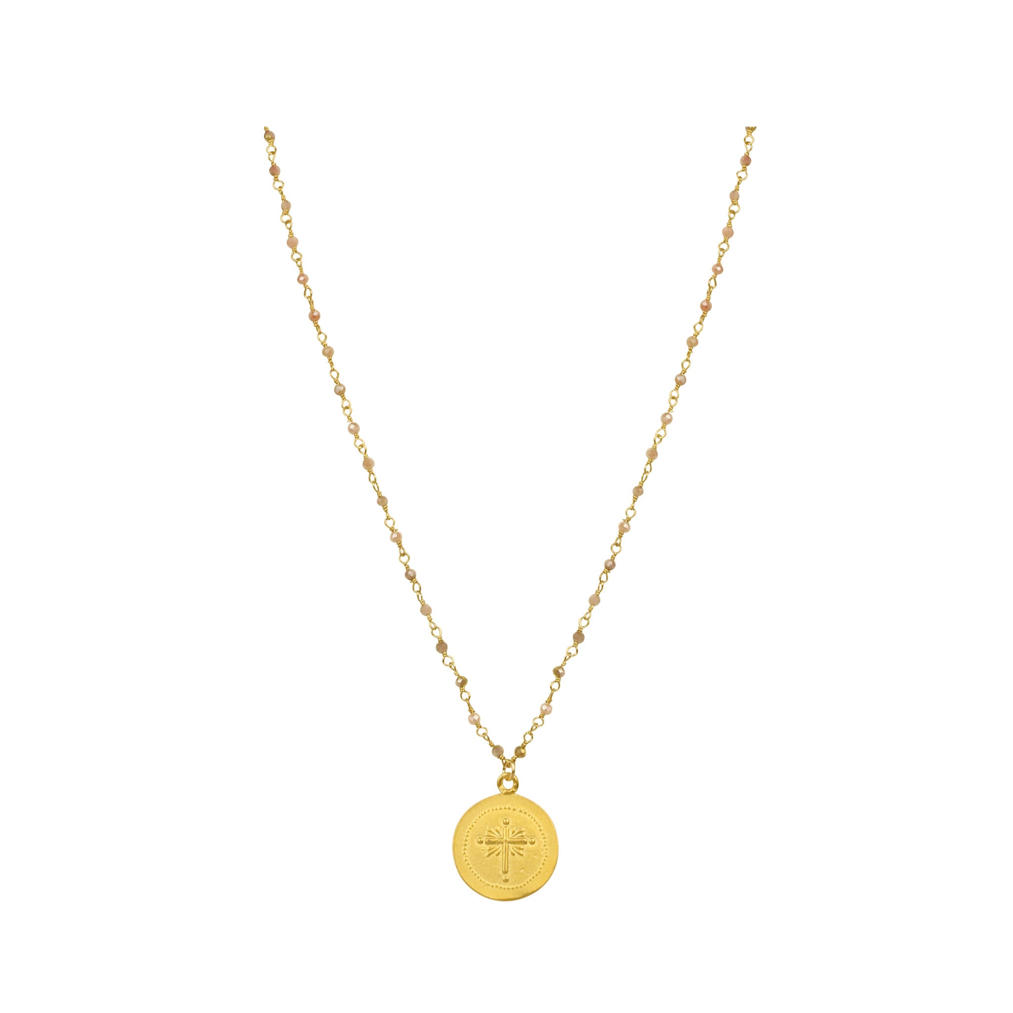 Religious Cross Coin Quartz